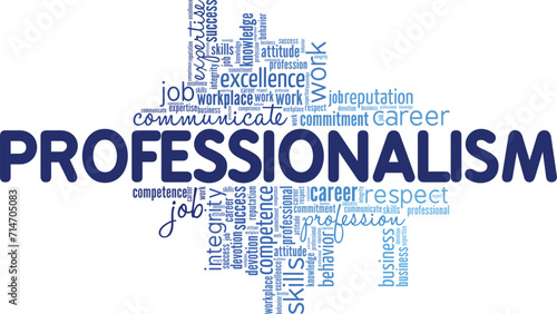 Professionalism word cloud conceptual design isolated on white background.