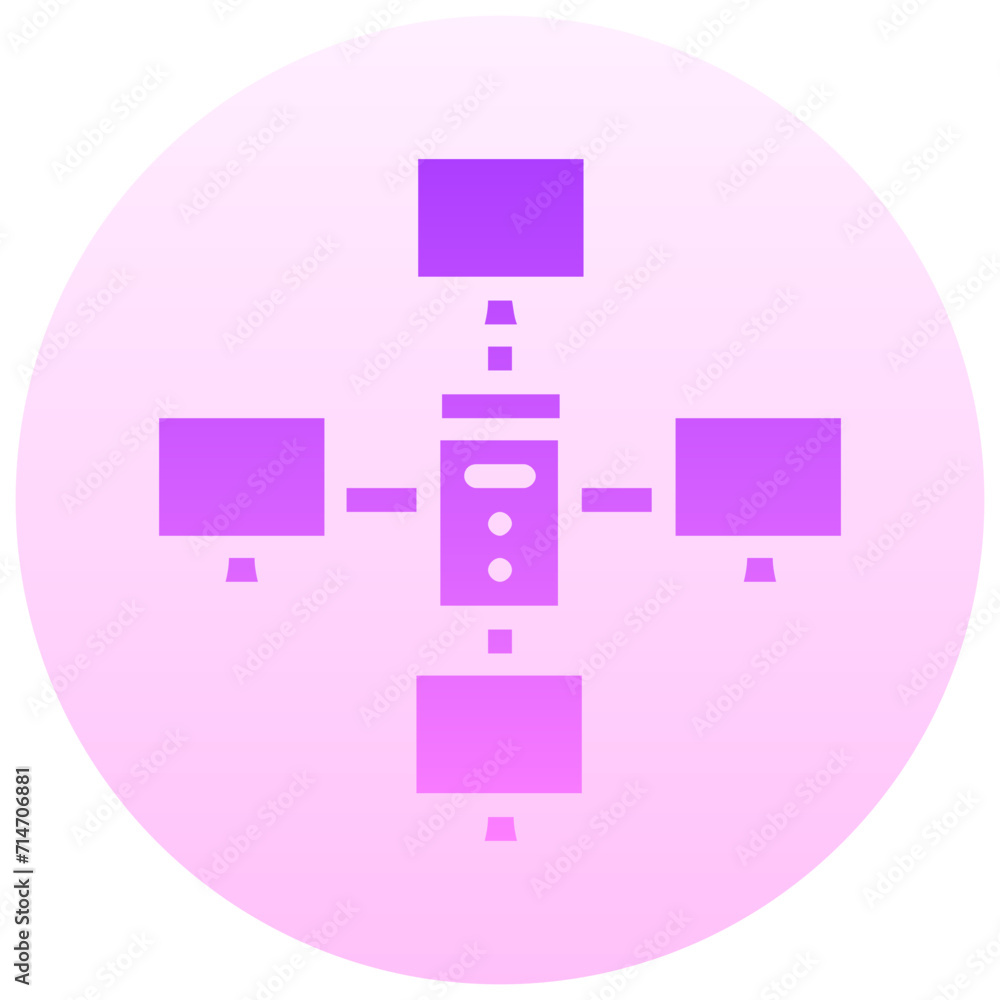 server computers round gradient vector icon server computers round gradient vector icon