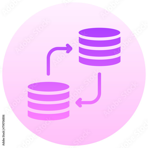 database exchange round gradient vector icon