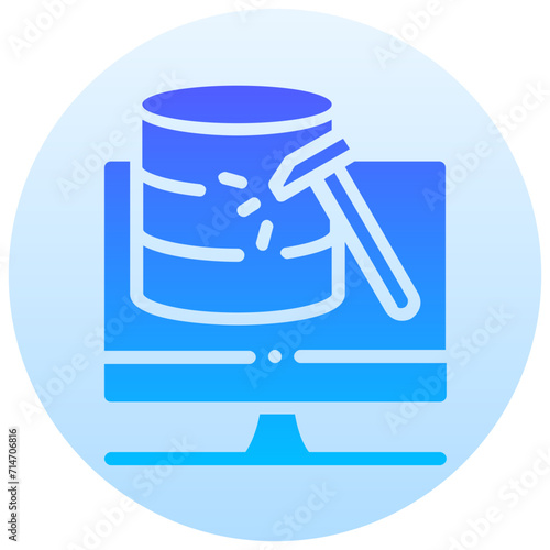 data mining round gradient vector icon