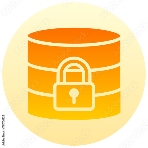database lock round gradient vector icon