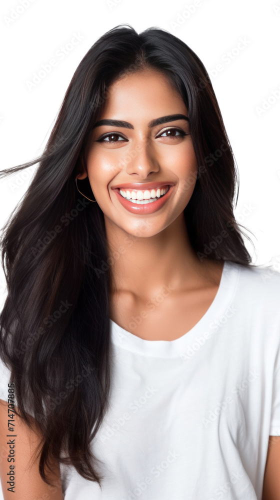 A beautiful young indian model woman smiling with clean teeth isolated on a transparent background. A beautiful young indian model woman smiling with clean teeth isolated on a transparent background.