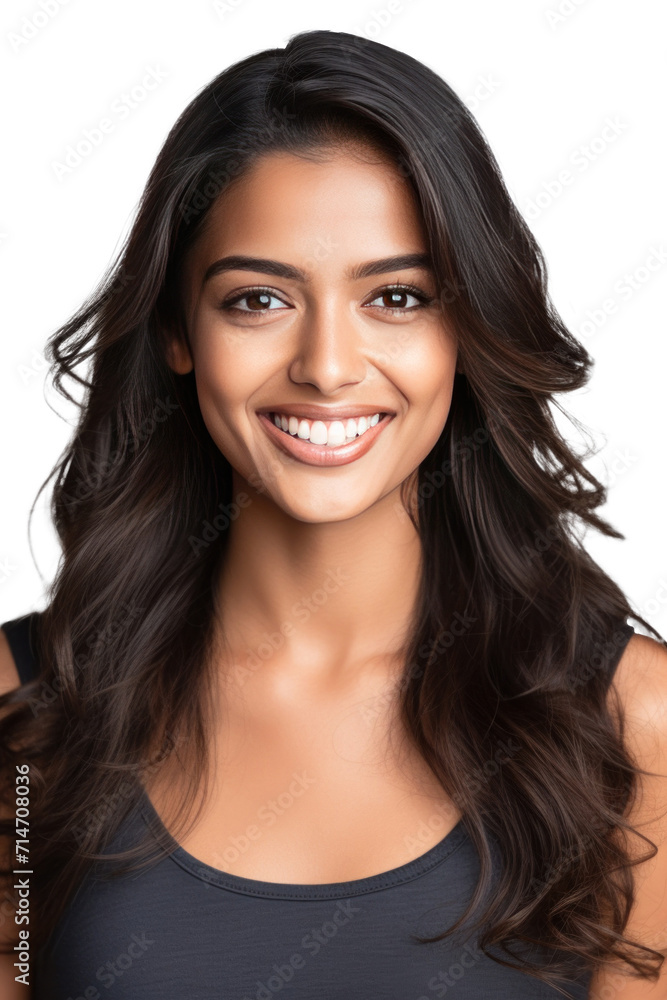 A beautiful young indian model woman smiling with clean teeth isolated on a transparent background. A beautiful young indian model woman smiling with clean teeth isolated on a transparent background.