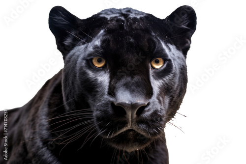A black panther isolated on a transparent background.