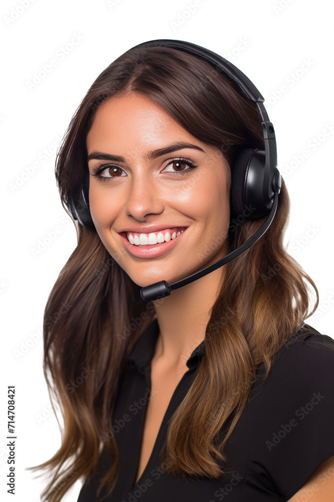 A call center women smiled, Female operator giving advice to customer isolated on a transparent background. A call center women smiled, Female operator giving advice to customer isolated on a transparent background.