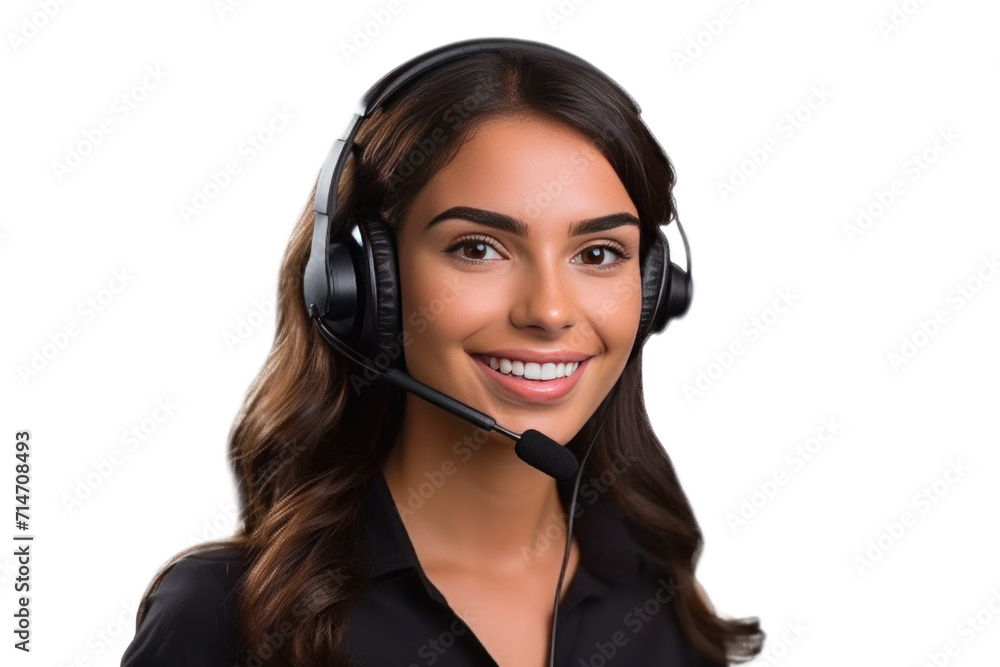 A call center women smiled, Female operator giving advice to customer isolated on a transparent background. A call center women smiled, Female operator giving advice to customer isolated on a transparent background.