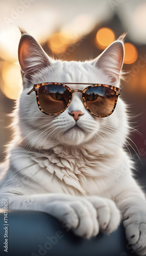 COOL CAT WITH SUNGLASSES POSTER Wall