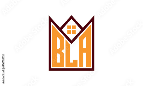 BLA initial letter real estate builders logo design vector. construction ,housing, home marker, property, building, apartment, flat, compartment, business, corporate, house rent, rental, commercial