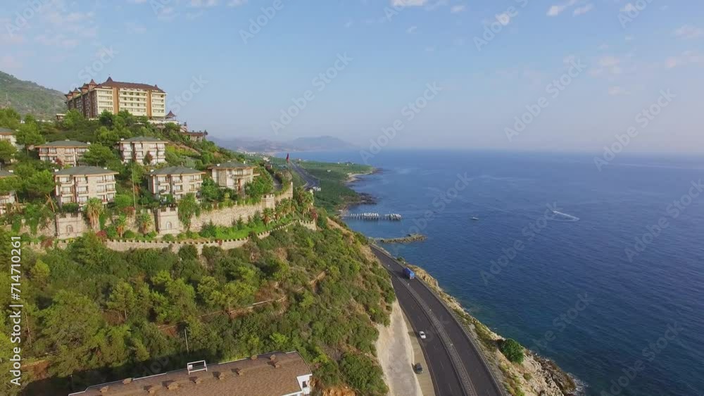 Utopia World hotel on top of hill near highway D-400 on sea shore Utopia World hotel on top of hill near highway D-400 on sea shore