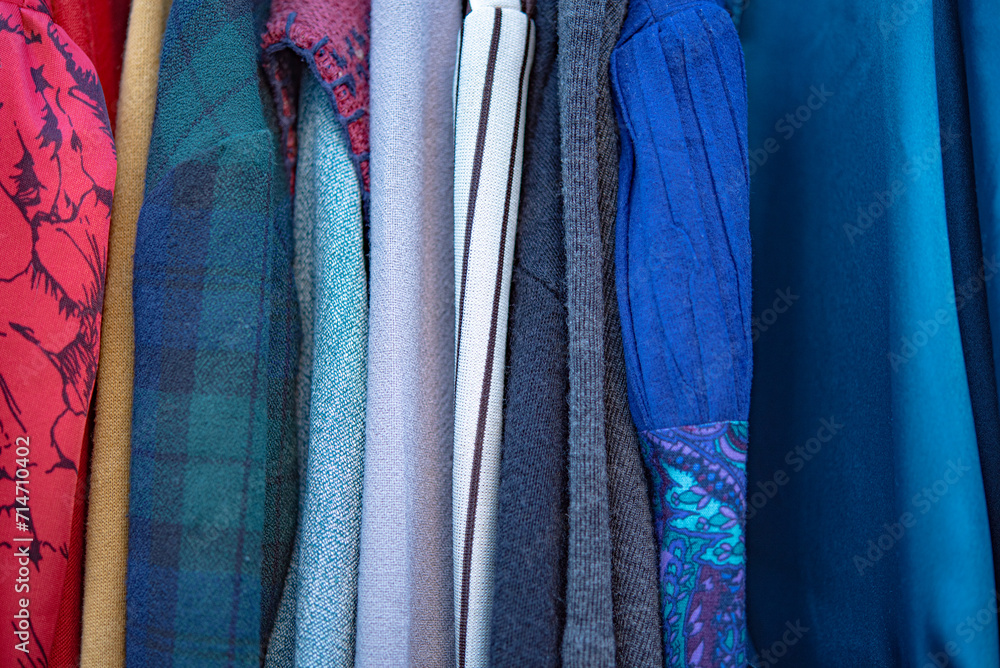 Various clothes with vivid colors