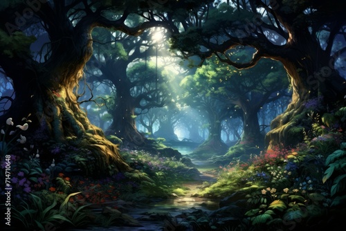 Whispering enchanted forests  where the trees share secrets and ancient wisdom - Generative AI