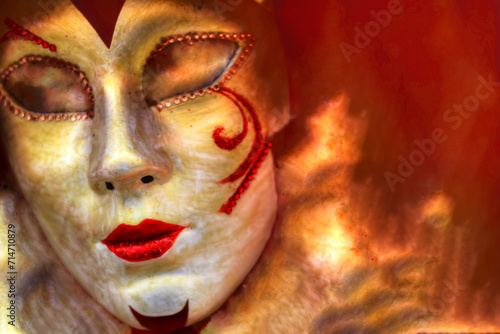 the elegant Ancient Venetian mask without eyes and without soul