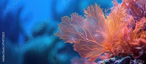 Sea Fan on a reef in Broward County, Florida, in close-up. photo