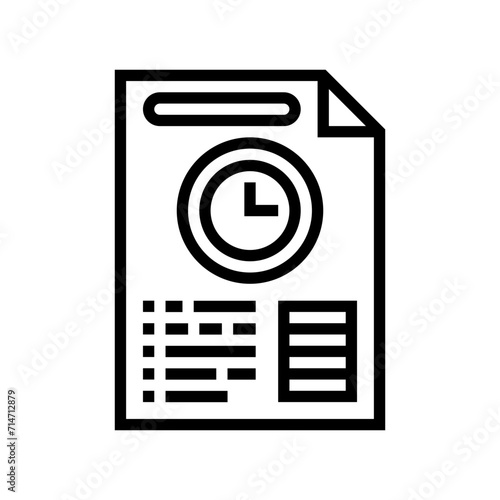 audit time management line icon vector. audit time management sign. isolated contour symbol black illustration