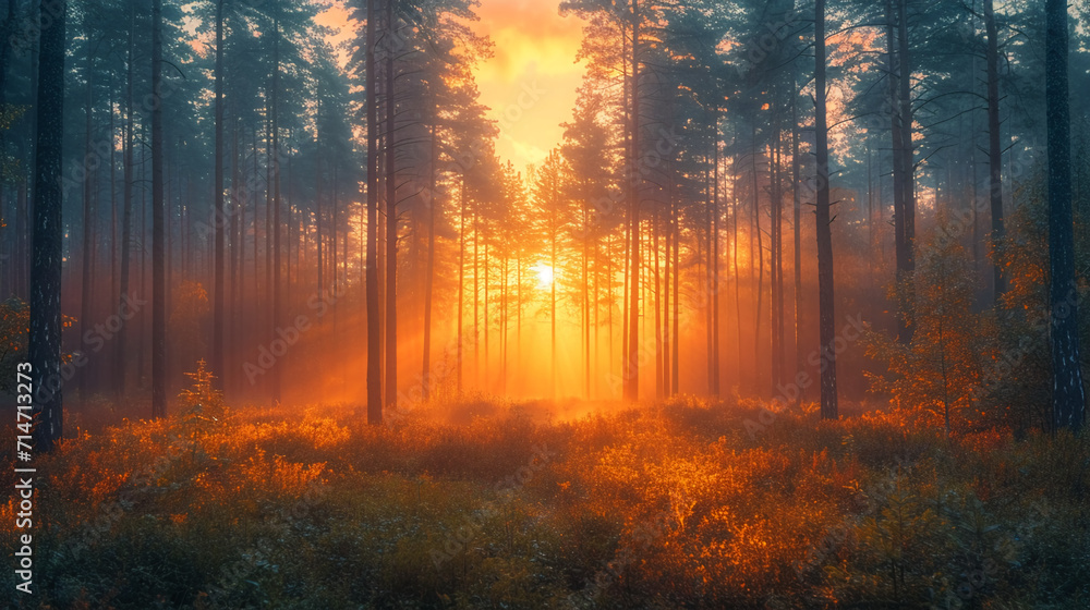 Naklejka premium beautiful breathtaking landscape photography with serene nature view for 16:9 widescreen wallpapers