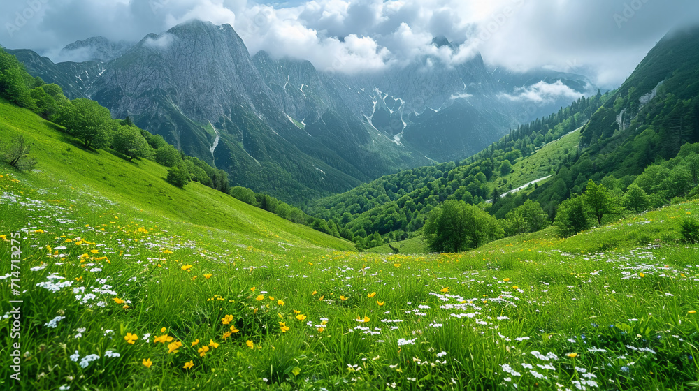 Fototapeta premium beautiful breathtaking landscape photography with serene nature view for 16:9 widescreen wallpapers