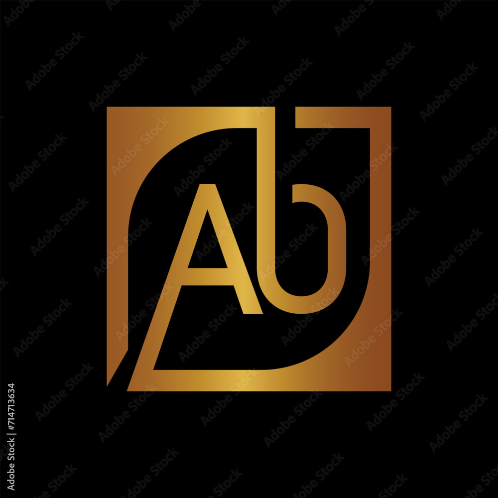 AO Logo Design Template Vector With Square Background.