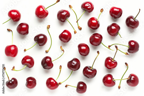 Red fruit cherry isolated on white background