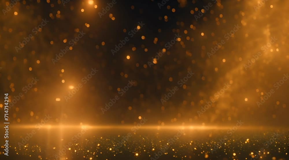Vidéo Stock gold particles abstract background with shining golden ...