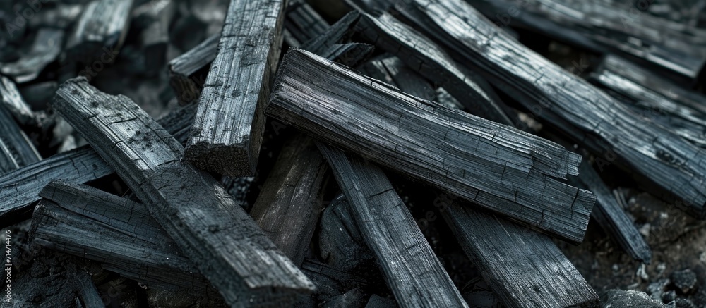 Charcoal made from bamboo. Charcoal made from bamboo.