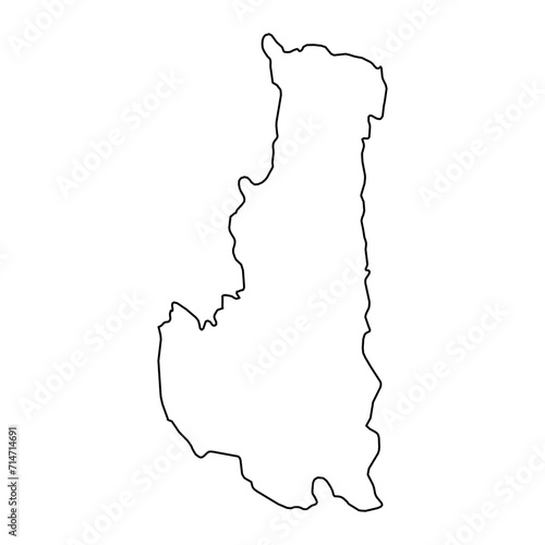 Chin region map, administrative division of Myanmar. Vector illustration.