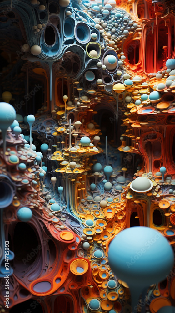 A Mesmerizing 3D Abstract Multicolor Visualization , Generate AI