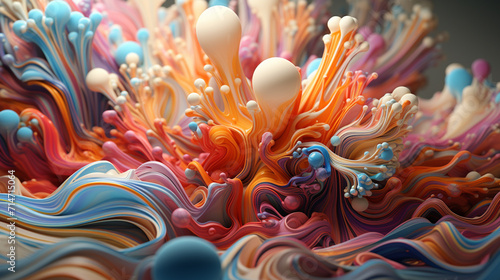A Mesmerizing 3D Abstract Multicolor Visualization , Generate AI © VinaAmeliaGRPHIC