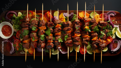 A platter of mouth-watering shish kebabs, a must-have dish for any Ramadan feast