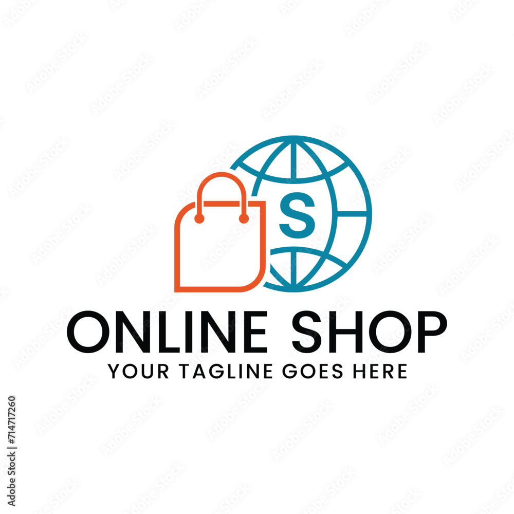 online shop logo, e-commerce vector template online shop logo, e-commerce vector template