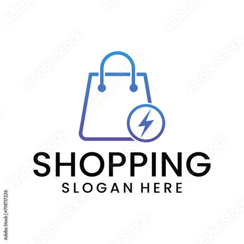 online shop logo, e-commerce vector template