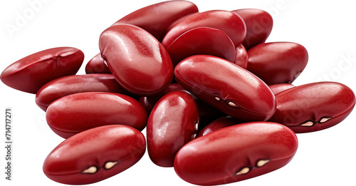 Pile of red beans isolated on transparent background. PNG