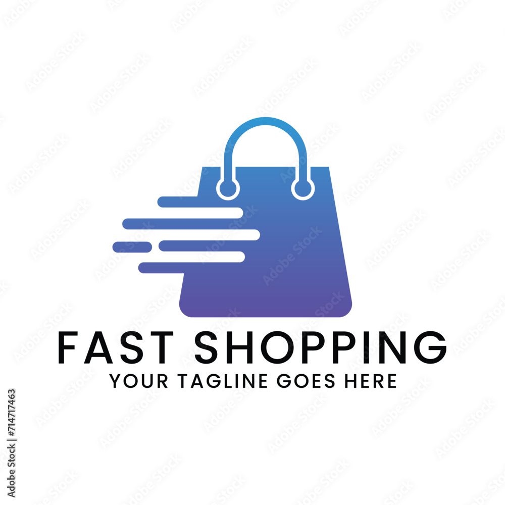online shop logo, e-commerce vector template