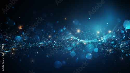 Abstract blue background Particle Background with Copy Space   Generate AI