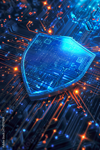 Digital Security Shield Amidst Circuitry