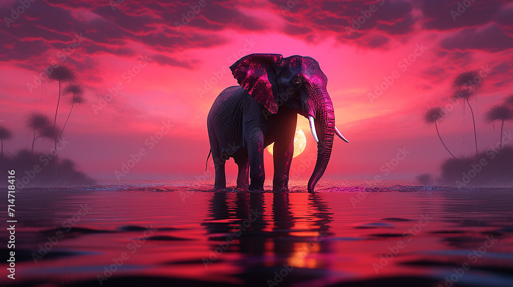 An elephant Beautiful picture Generative AI - obrazy, fototapety, plakaty 