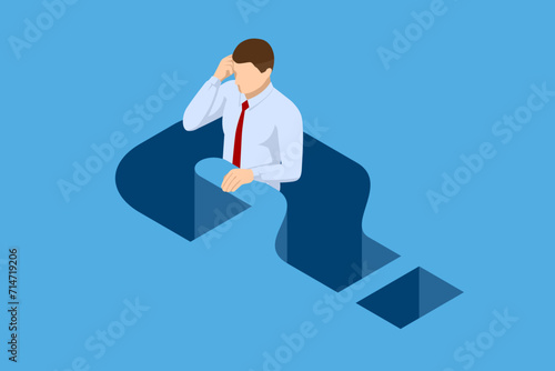 Isometric Question Marks, Message box with question, Chatbot technology, AI chat bot based on artificial intelligence. Ask Questions and receive Answers.