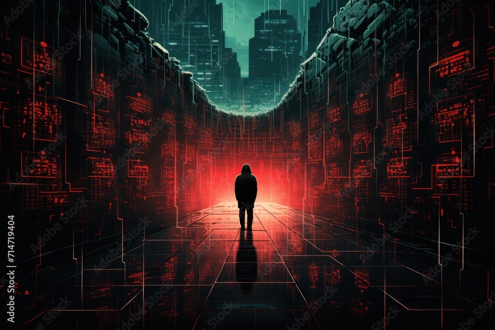 Abstract background of cyber security and internet safety in digital times.