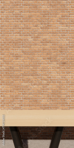 Background brick wall with stand