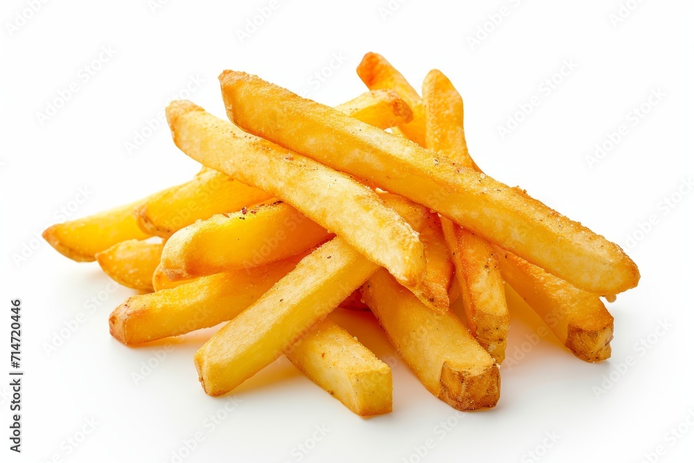 Garlic Parmesean French Fries Isolated on White Background, Garlic Parmesean French Fries Isolated on White Background,