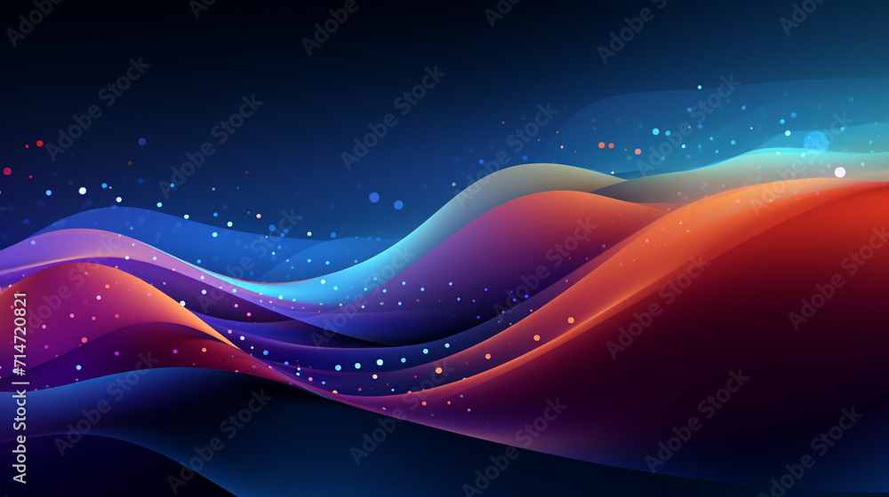 Abstract Dash Dot Background @Abstract dash dot line background flow wave pattern. Generate AI - obrazy, fototapety, plakaty 