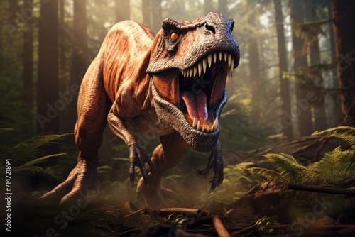 Close-up view of a prehistoric dinosaur. Photorealistic. © Joyce