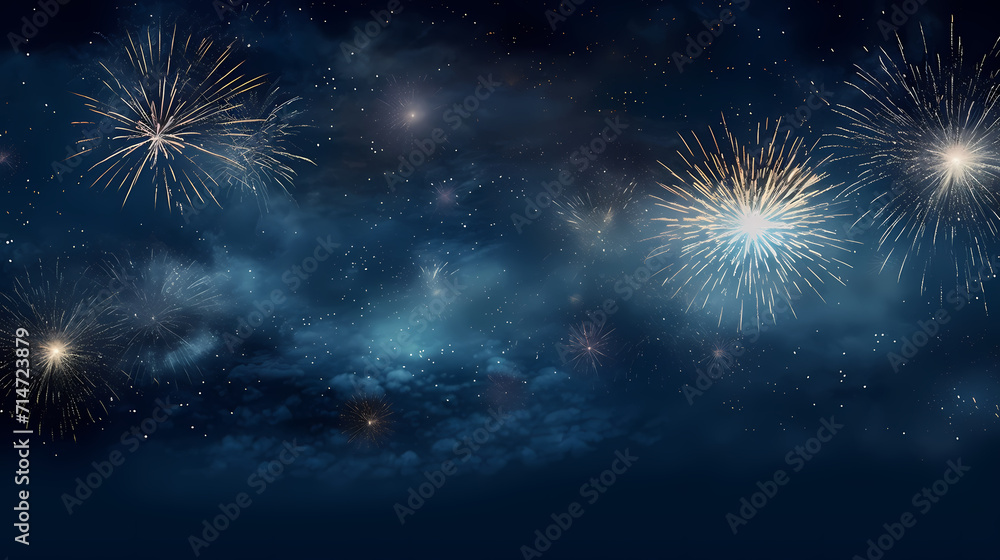 Fototapeta premium Fireworks background for celebration, holiday celebration concept