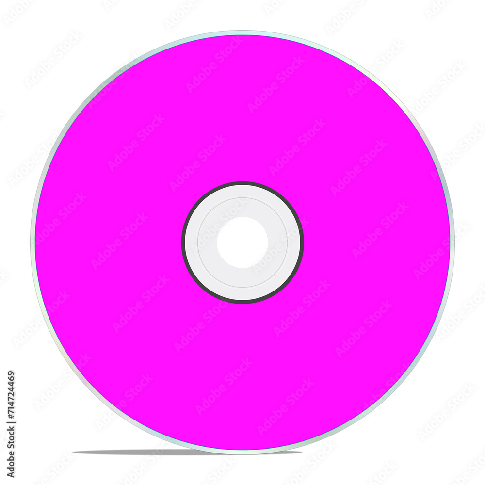 CD or DVD blank template magenta for presentation layouts and design. 3D rendering. CD or DVD blank template magenta for presentation layouts and design. 3D rendering.