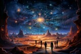 Curious celestial travelers, journeying between galaxies and discovering hidden wonders - Generative AI