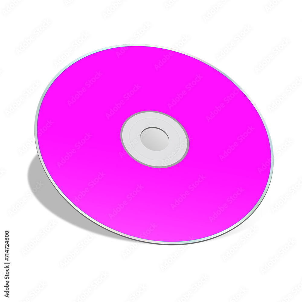CD or DVD blank template magenta for presentation layouts and design. 3D rendering. CD or DVD blank template magenta for presentation layouts and design. 3D rendering.