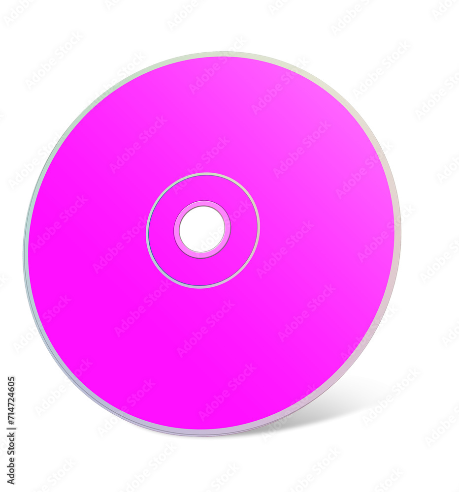 CD or DVD blank template magenta for presentation layouts and design. 3D rendering. CD or DVD blank template magenta for presentation layouts and design. 3D rendering.