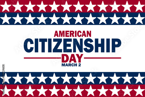 American Citizenship Day Vector Template Design Illustration. March 2. Suitable for greeting card, poster and banner