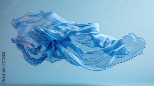 Floating blue fabric 