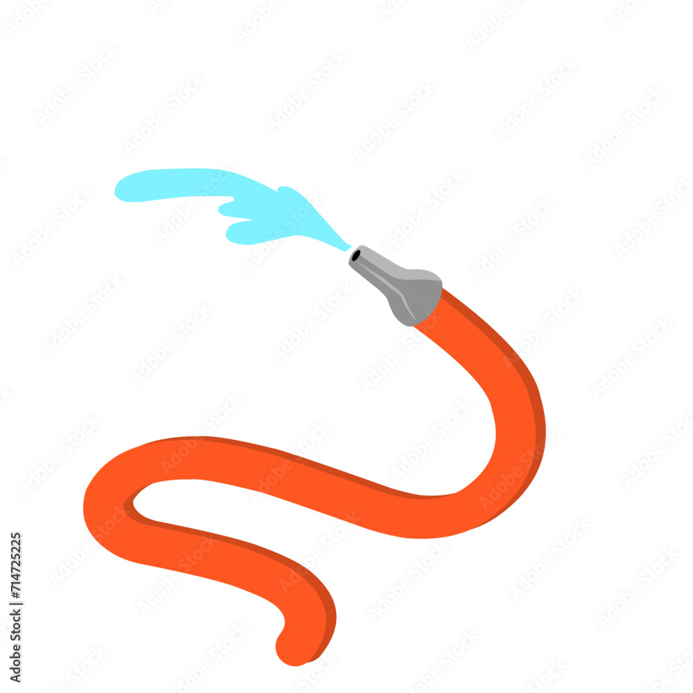 Illustration of a Water Hose That Flower Water Illustration of a Water Hose That Flower Water