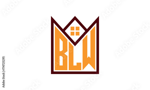 BLW initial letter real estate builders logo design vector. construction ,housing, home marker, property, building, apartment, flat, compartment, business, corporate, house rent, rental, commercial